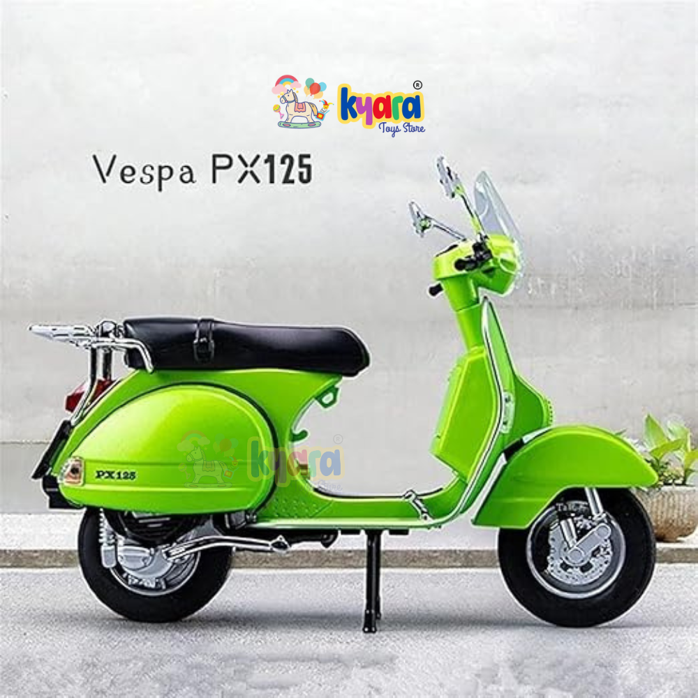 PX125 1:10 Scooter Model with Sound and Light Front-wheel Steering Ornament Decorate Metal Model Motorcycle Alloy Model