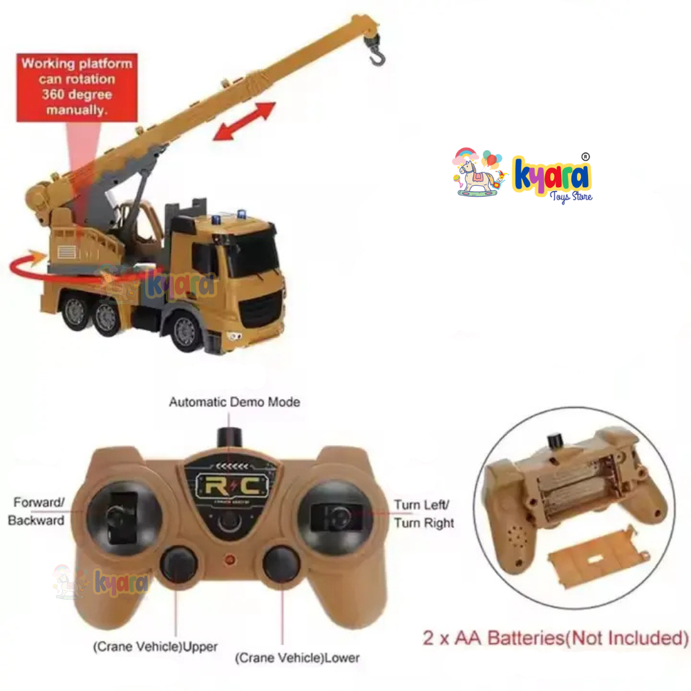 1:24 Scale Construction Truck 2.4GHz 6 Channels RC Crane Remote Control Engineering Vehicle Toys for Kids