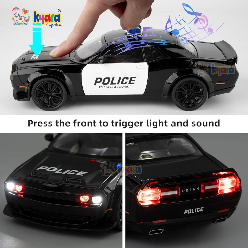 Dodge Challenger Srt Police Scale Model Diecast Metalcar - All Size