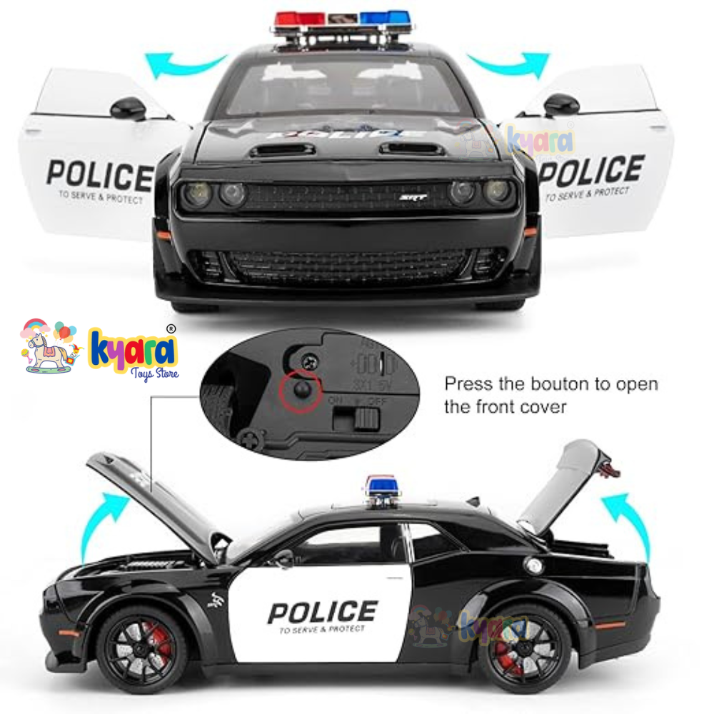 Dodge Challenger Srt Police Scale Model Diecast Metalcar - All Size
