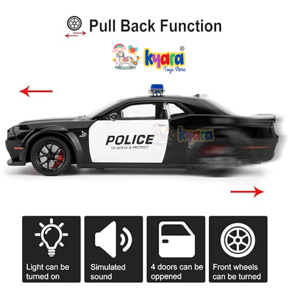 Dodge Challenger Srt Police Scale Model Diecast Metalcar - All Size