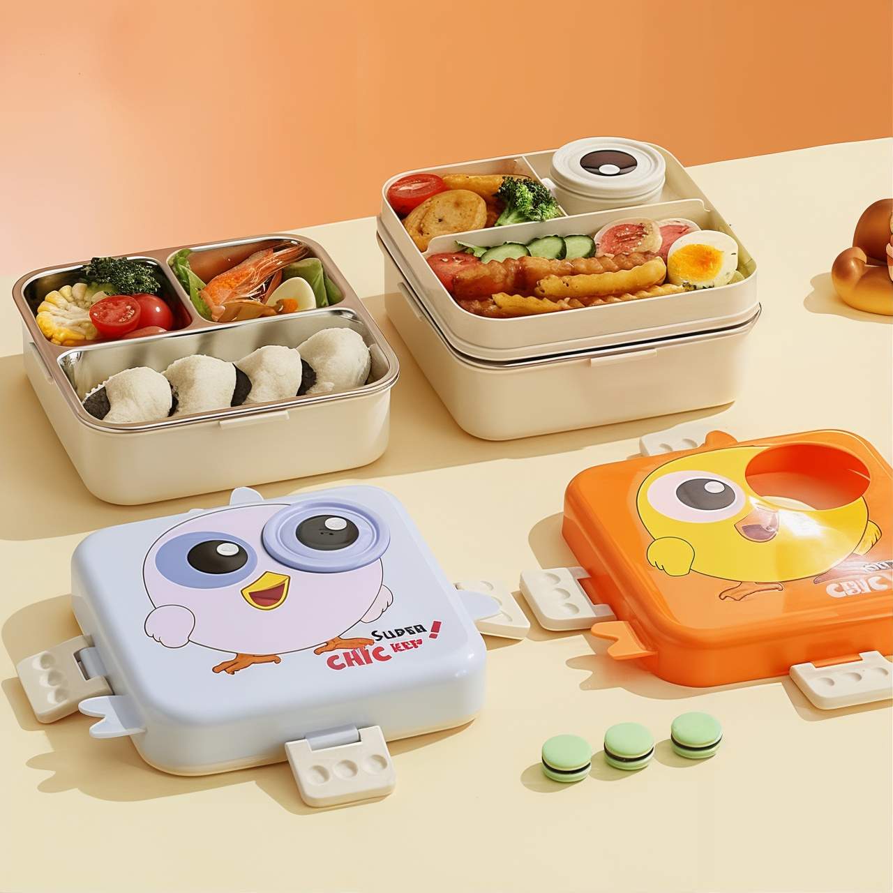 Cute Elephant Eye Steel Lunch Box