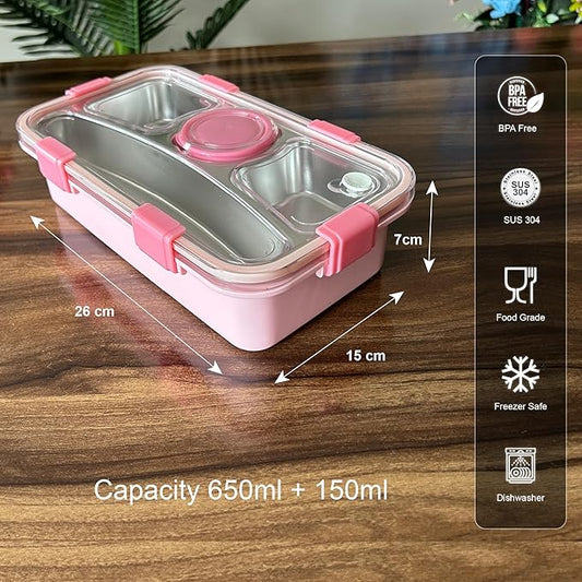 4 Compartment Airtight Tiffin Box With Bowl