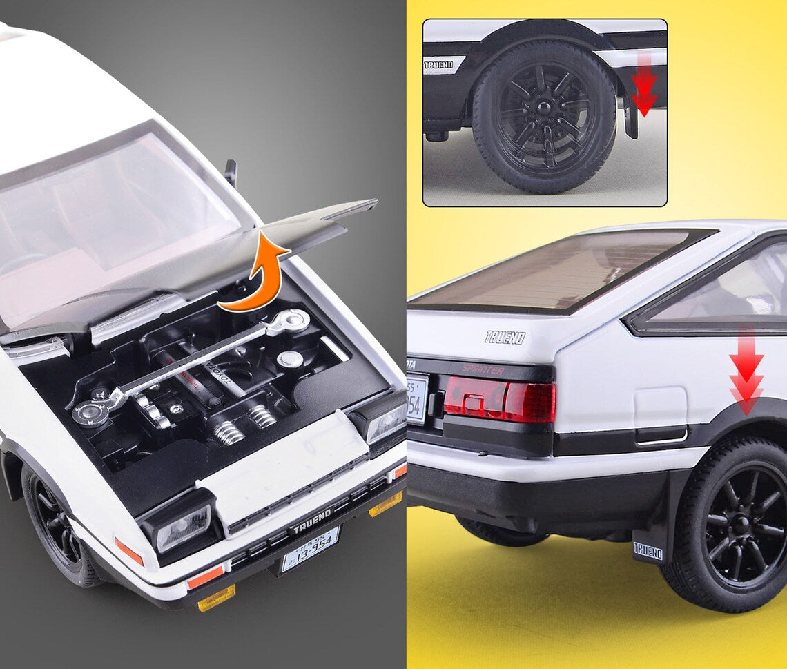 Toyota Ae-86 Scale Model Diecast Metalcar - All Size
