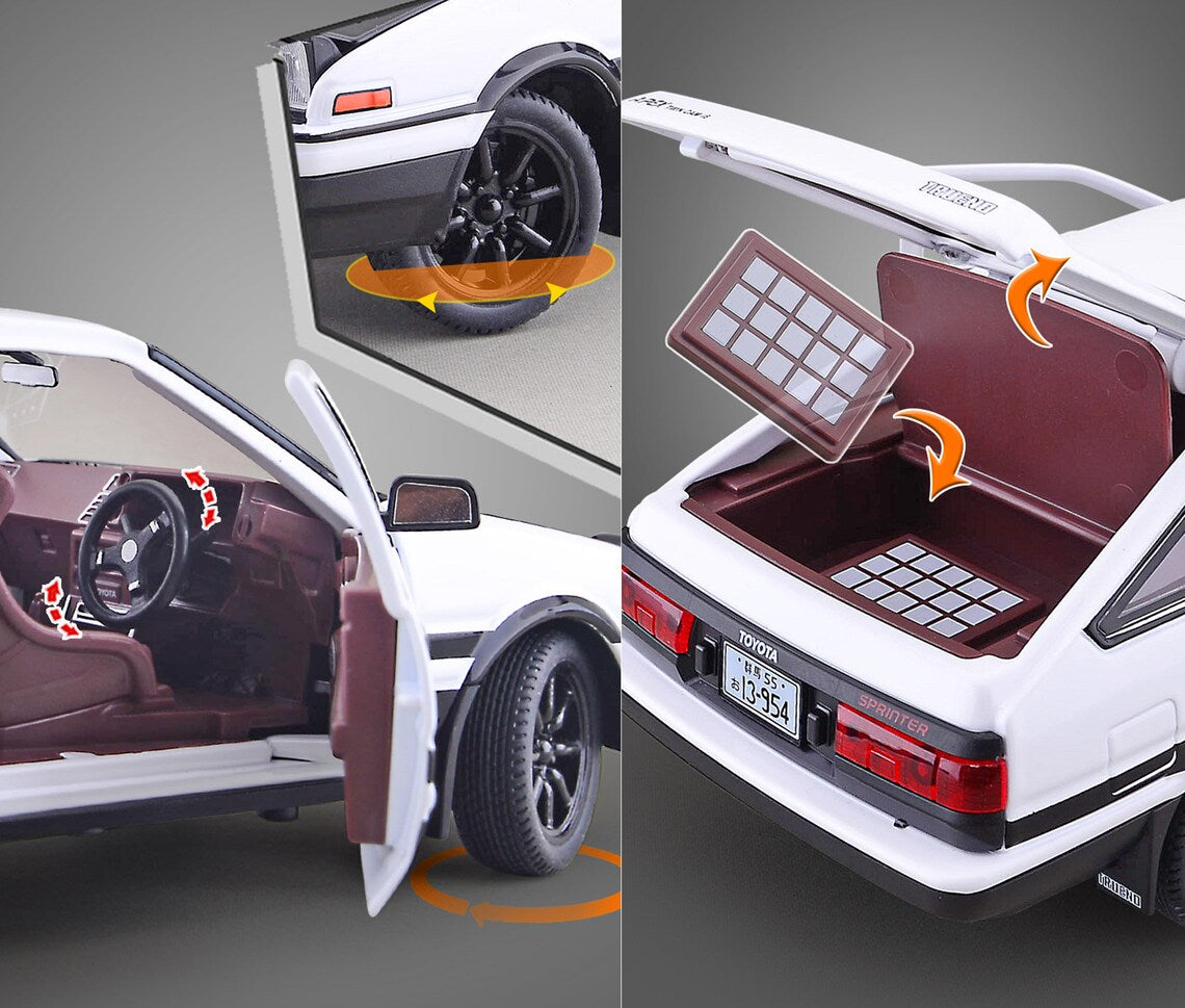 Toyota Ae-86 Scale Model Diecast Metalcar - All Size