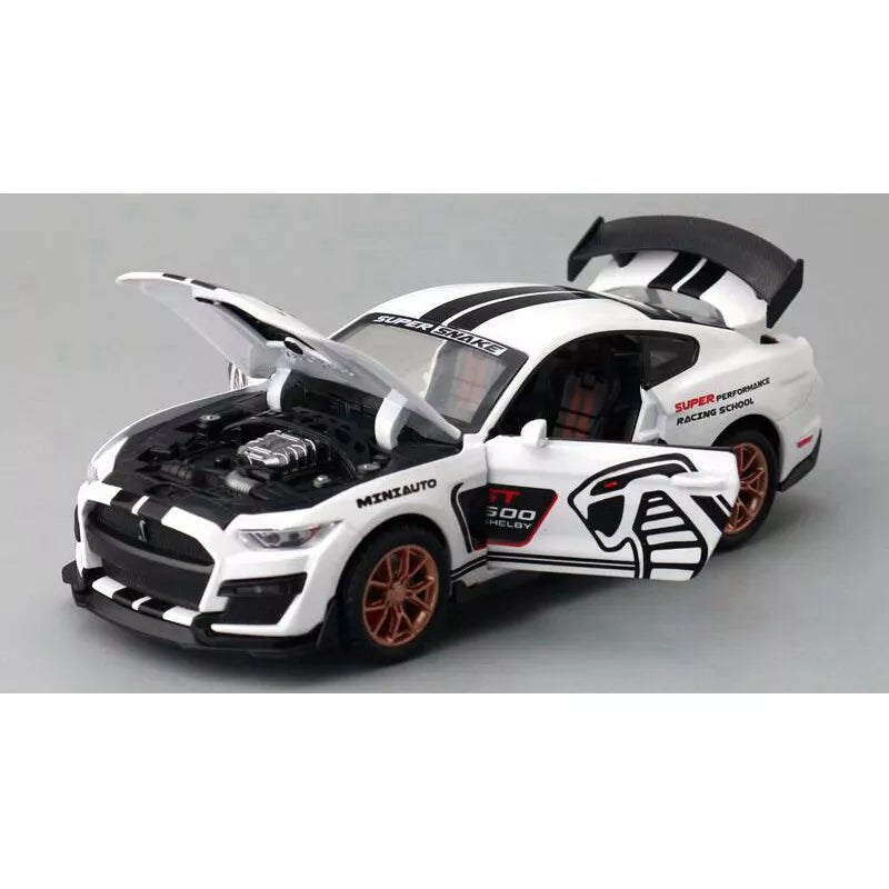 Mustang Gt500 Orange Scale Model Diecast Metalcar - All Size