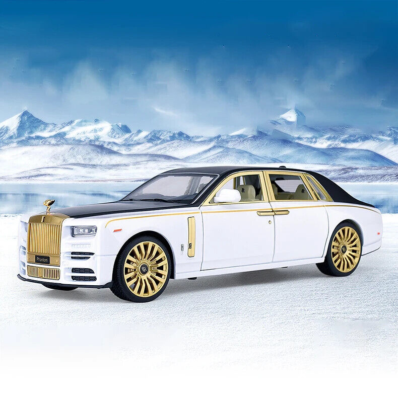 Rolls Royce Phantom Scale Model Diecast Metalcar Lux Gold - All Size