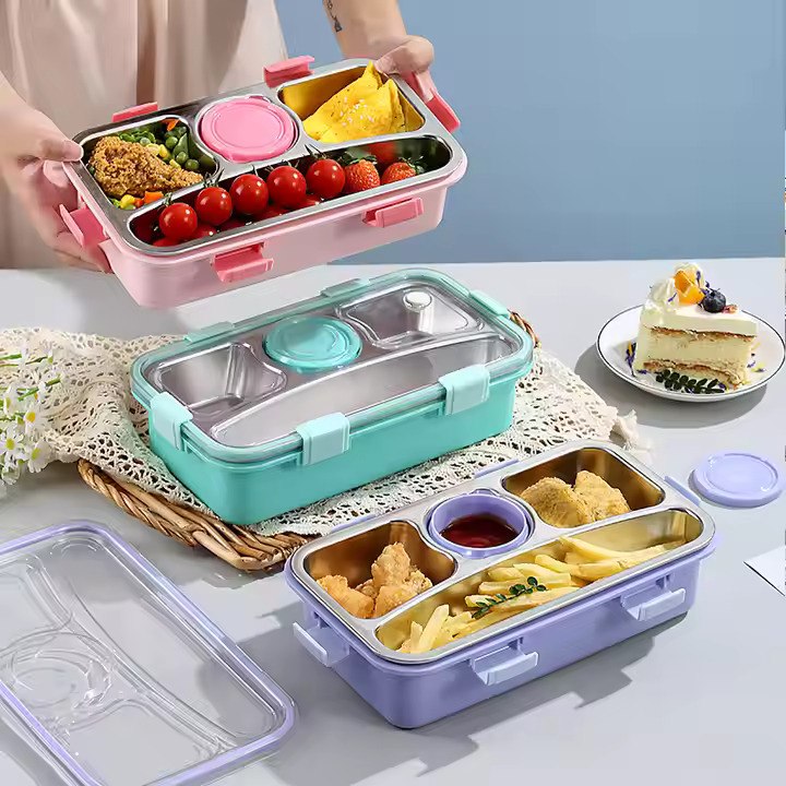 4 Compartment Airtight Tiffin Box With Bowl