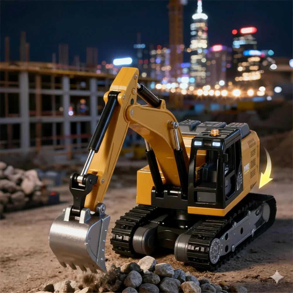 Mini RC Excavator Toy 1/64 Scale Construction Vehicle