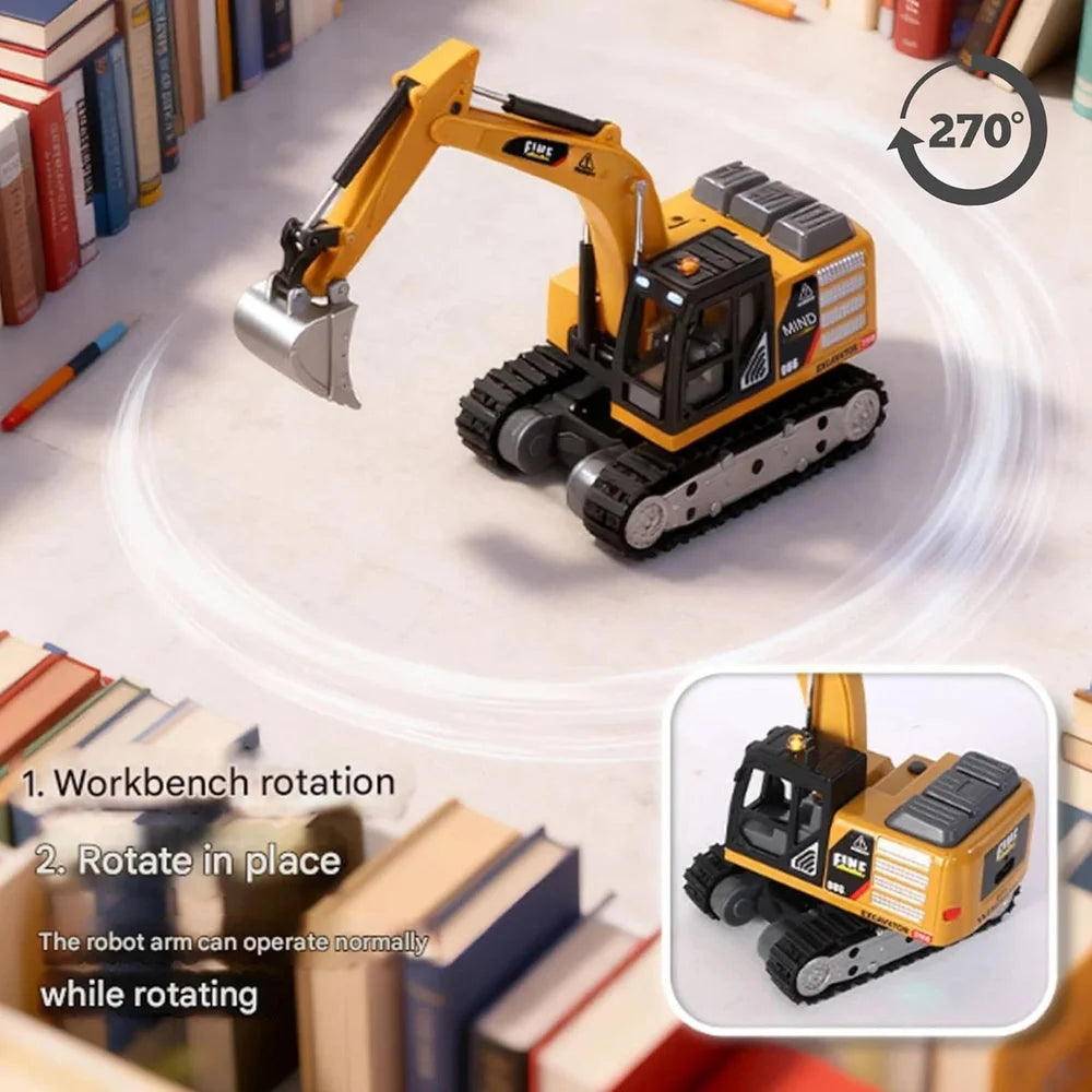 Mini RC Excavator Toy 1/64 Scale Construction Vehicle
