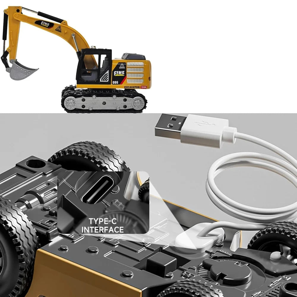 Mini RC Excavator Toy 1/64 Scale Construction Vehicle