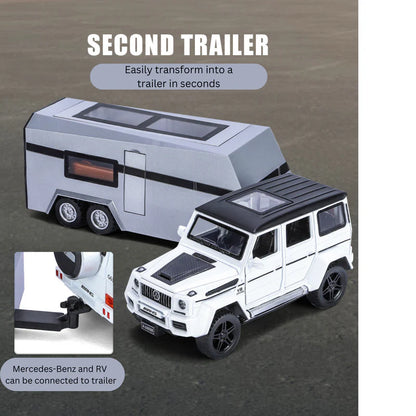 Mercedes-benz G63 Pick-up Trailer Scale Model Diecast Metalcar - All Size