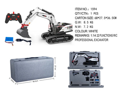 Huina 1594 1:14 Scale 22-Channel Alloy RC Excavator