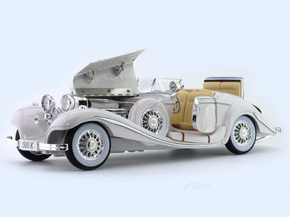 Vintage 1936 Mercedes Benz 500K 1:18 Roadster Diecast Scale Model Car