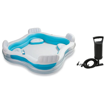 10 FT SITTING PORTABLE INFLATABLE & FOLDABLE SWIMMING POOL OUTDOOR & INDOOR WATER SWIMMING POOL FOR KIDS & ADULTS