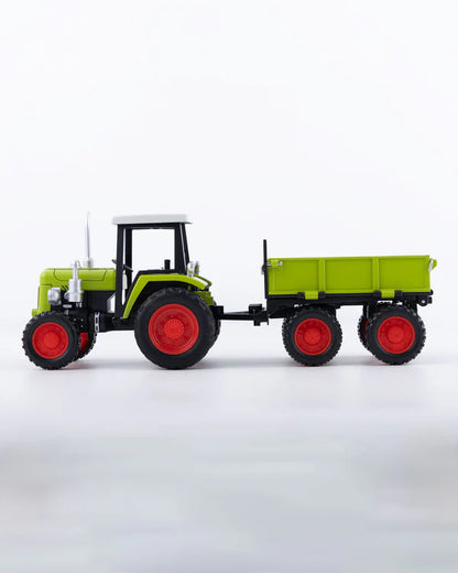 Classic Red Tractor with Trailer Diecast Model 1:24 Scale
