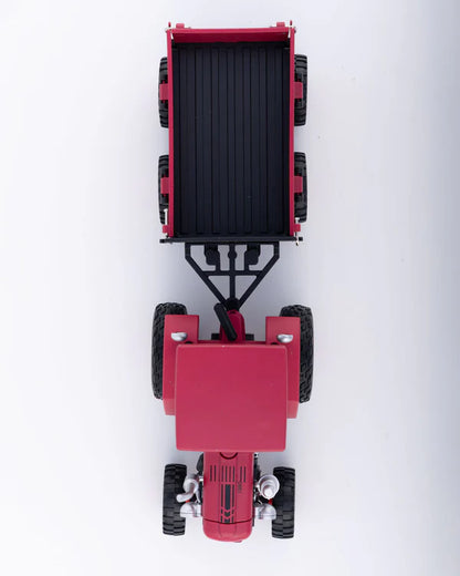 Classic Red Tractor with Trailer Diecast Model 1:24 Scale