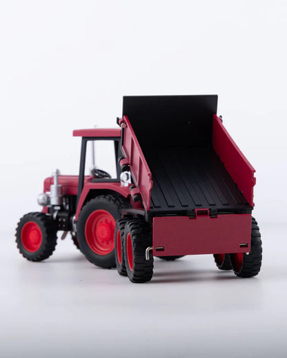 Classic Red Tractor with Trailer Diecast Model 1:24 Scale