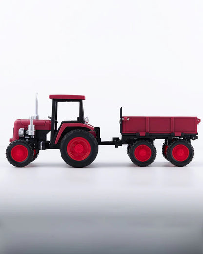 Classic Red Tractor with Trailer Diecast Model 1:24 Scale