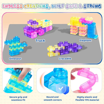 Gummy Blocks - 40pcs | Montessori, Sensory, Squishy and Stretchable