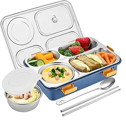 4 Compartment Lunch Box Stainless Steel Tiffin Box Microwave Safe