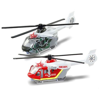 RESCUE HELICOPTER TOYS,BUMP AND GO ACTION,PULL BACK DIE CAST MODEL WITH LIGHTS & SOUNDS, AIRCRAFT VEHICLES GIFT FOR KIDS TODDLER BOYS-COLORS AS PER STOCK