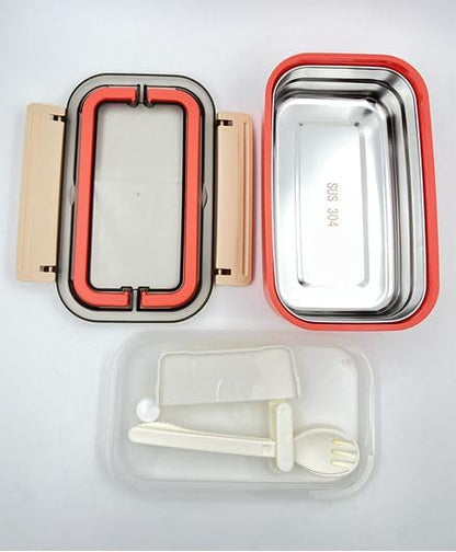 Thermoware Lunch Box with Stainless Steel Inner Case Fork & Spoon 650 ml