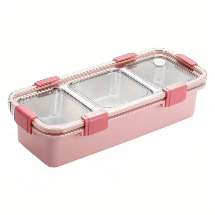Steel Snack & Meal Box With 3 Compartments