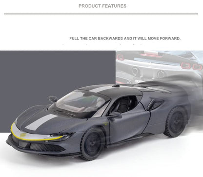 Ferrari Sf90 Scale Model Diecast Metalcar - All Size