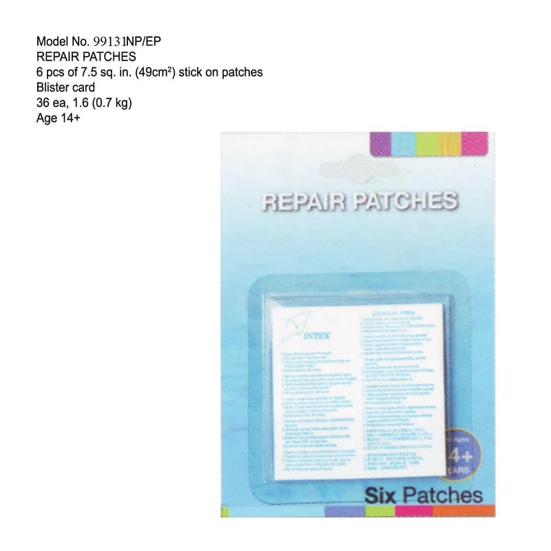 6 PIECE PVC POOL REPAIR PATCHES - ESSENTIAL SOLUTION FOR FIXING INFLATABLES AND OUTDOOR GEAR BATH TUB REPAIR PATCHES FOR SWIMMMING RING TUBE
