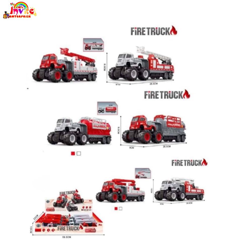 1:43 Metal Toys Alloy Diecast Truck Set Toy, Diecast Miniature Car Model (Pack of 3) (City Service Truck)