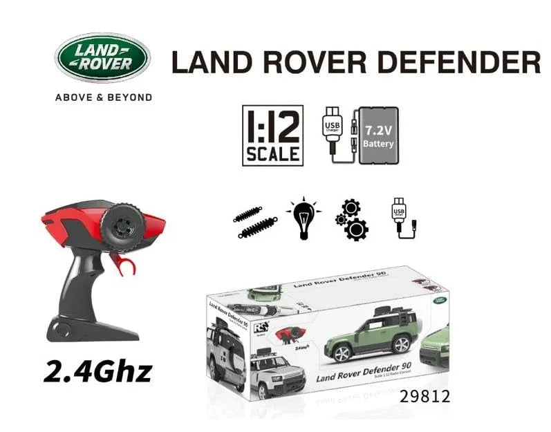 Land Rover Defender 1:12 RC Car Official Licensed Rechargeable Remote Control