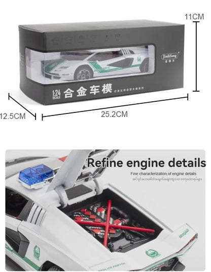 Lamborghini 800 Police 1:24 Diecast Scale Model Car