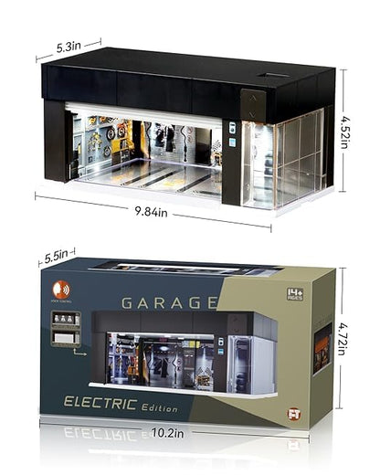 Garage Display Case with Voice Control, LED Lighting, Dustproof Design for Diecast Models