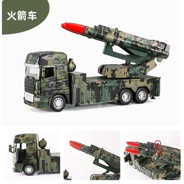 PULL BACK & GO MISSILE LAUNCHER TRUCK FOR KIDS - MISSILE VEHICLE MODEL FOR CHILDREN BOYS GIRLS - MILITARY DIE CAST FIGHTING TRUCK GIFT FOR BOYS - ARMY OPERATIONS METAL TRUCK TOY  [SIZE:-21CM*11CM*7CM]