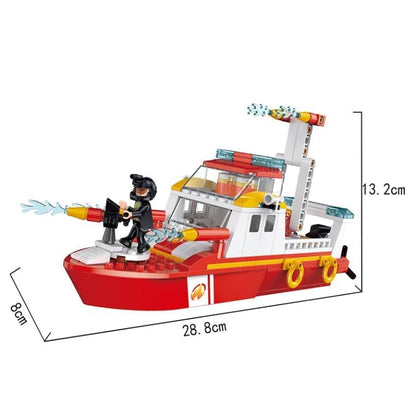 Fire Rescue Boat Building Block Set