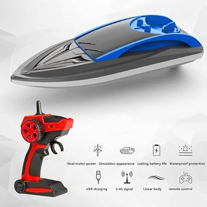 RC Speed Boat for Kids & Adults – Fast Remote Control Boat for Pools & Lakes, Double Waterproof Water Toy Gift