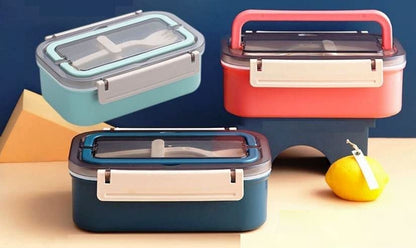 Thermoware Lunch Box with Stainless Steel Inner Case Fork & Spoon 650 ml