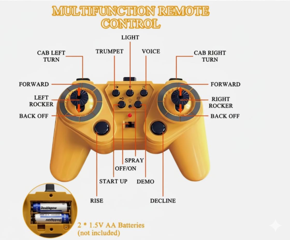 Metal Jcb Excavators With 12 Channel Function 2,4Ghz Frequency