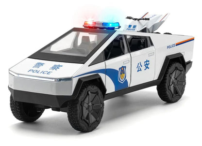 Tesla Cyber Police Truck Exclusive Scale Model Diecast Metalcar - All Size