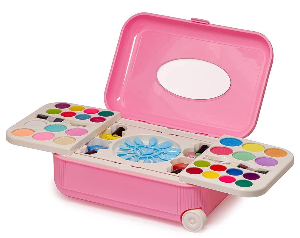Kids Makeup & Paint Art Set in Pink Suitcase
