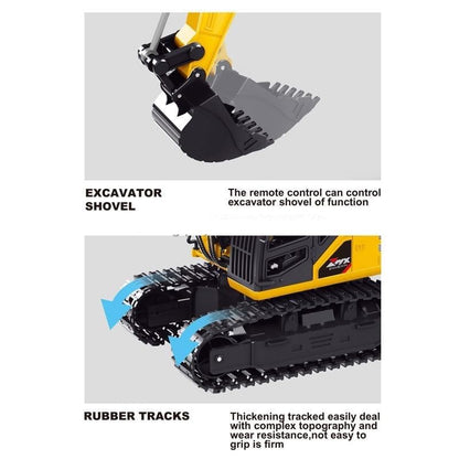 ZMX 1:18 scale remote controlled alloy engineering excavator toy