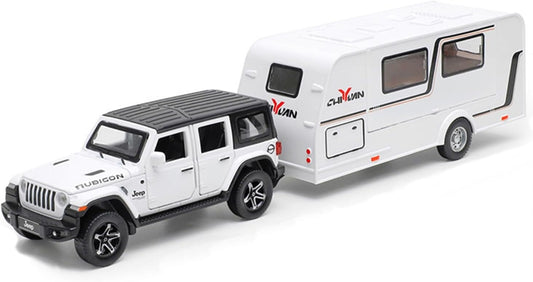 Wrangler Jeep Trailer 1:24 Diecast Scale Model Car