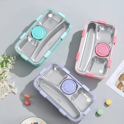 4 Compartment Airtight Tiffin Box With Bowl