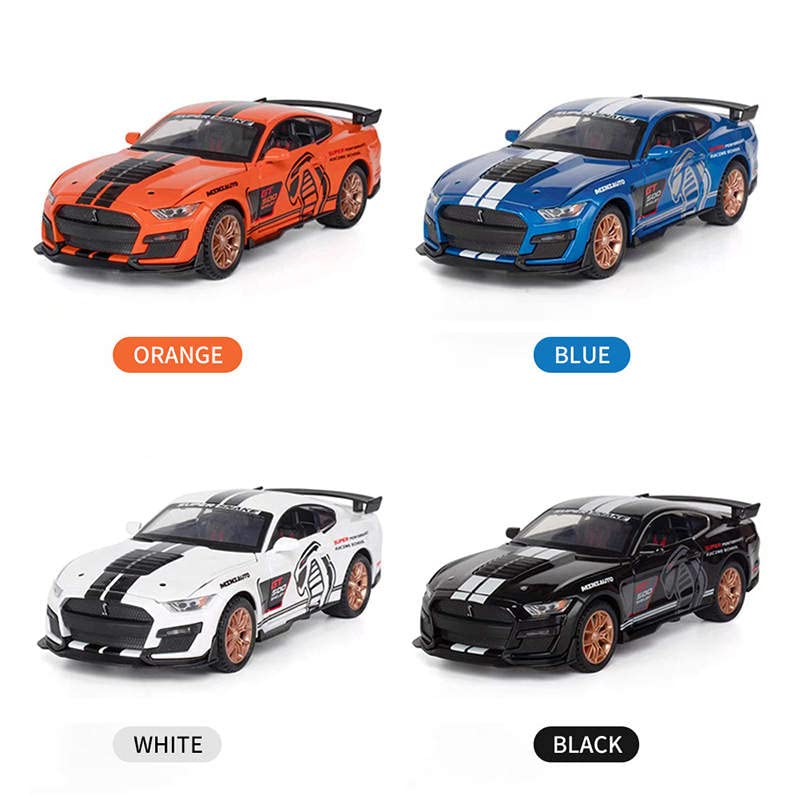 Mustang Gt500 Orange Scale Model Diecast Metalcar - All Size