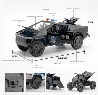 Tesla Cyber Police Truck Exclusive Scale Model Diecast Metalcar - All Size