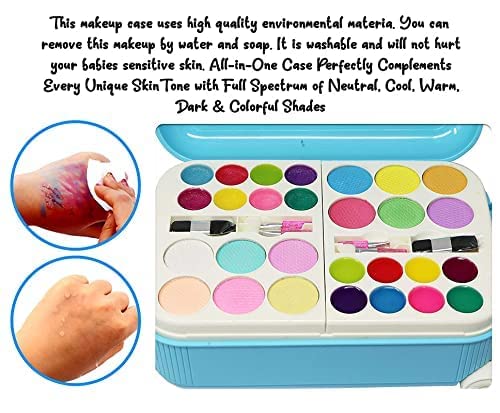 Kids Makeup & Paint Art Set in Pink Suitcase