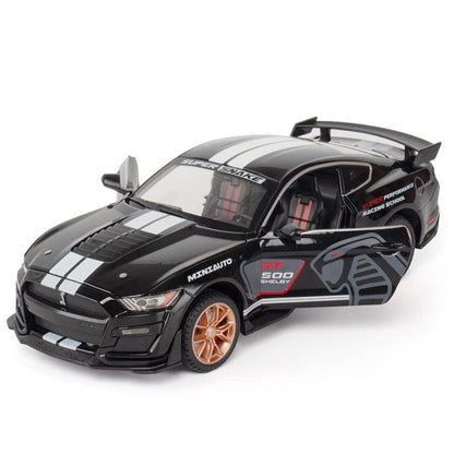 Mustang Gt500 Orange Scale Model Diecast Metalcar - All Size