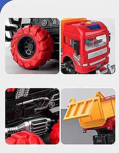 BIG SIZE 6X6 WHEEL DUMPER TRUCK PULL BACK CONSTRUCTION TRUCK VEHICLE TOY FRICTION POWERED WHEEL SOUND AND LIGHT EFFECT TOY TRUCK FOR KIDS [Size : 23Cm*15.5Cm*11.5Cm]