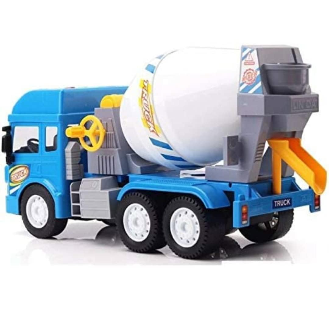BIG SIZE HEAVY 6X6 PULL BACK DEFORMATION CONSTRUCTION TRUCK VEHICLE TOY FOR KIDS FRICTION POWERED WHEEL SOUND AND LIGHT EFFECT TOY TRUCK FOR 3+ YEARS OLD BOYS GIRLS (CEMENT MIXER TRUCK) [SIZE:-24.5CM*17CM*11.5CM]
